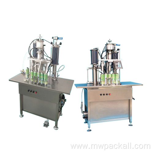 Semi-automatic Binary Packing Aerosol Filling Machine / aerosol spray can filling machine